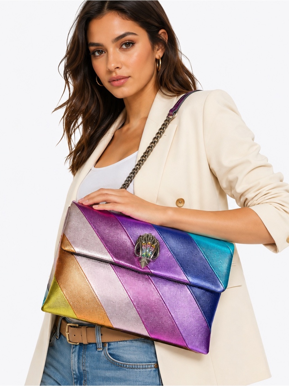 NWT KURT GEIGER LONDON XXL RAINBOW KENSINGTON